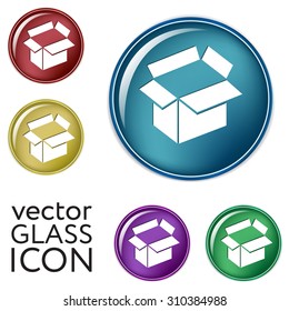 Opened cardboard box  icon