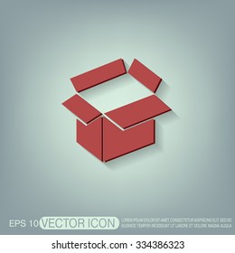 Opened cardboard box  icon