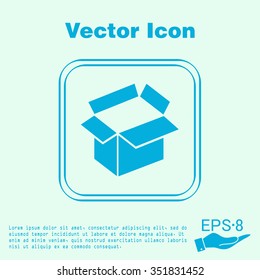 Opened cardboard box  icon