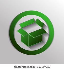 Opened cardboard box  icon