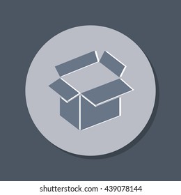 Opened cardboard box  icon