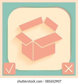 Opened cardboard box  icon