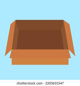 Opened cardboard box, illustration, vector