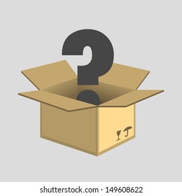 Opened cardboard box with unknown contents