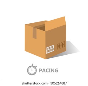Opened Carton Box Flat Icon