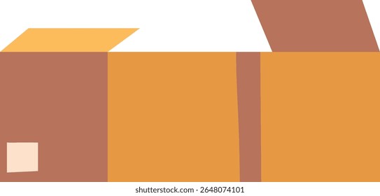 Opened carton box vector illustration