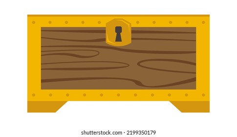 Opened chest with a lock. Vector illustration