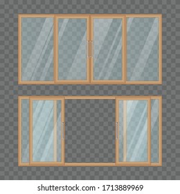 Balcón abierto y cerrado puerta corredera