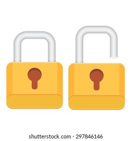 Opened and closed locks.