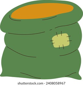 Opened Cloth Bag Vector Illustration