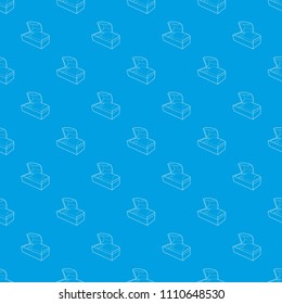 Opened coffin pattern vector seamless blue repeat for any use