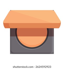 Opened compact powder case with mirror for applying makeup
