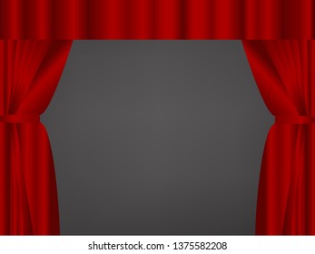 Opened curtains, theater stage