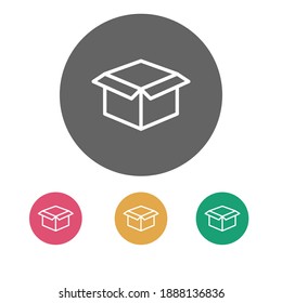 opened delivery shipping distribution box line icon design illustration. eps 10. for your mobile, website application. or for your design element