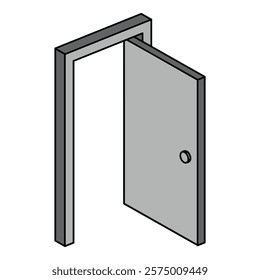 a opened door frame isolated vector object