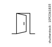 opened door icon. Element of simple web icon with name for mobile concept and web apps. Thin line opened door icon can be used for web and mobile on white background