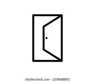 opened door icon. Element of simple web icon with name for mobile concept and web apps. Thin line opened door icon can be used for web and mobile on white background.
