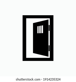 Icono de puerta abierta. Símbolo de salida - Vector.
