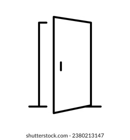 Opened door icon. Simple outline style. Door, open, enter, exit, entrance, front, doorway, house, home interior concept. Thin line symbol. Vector illustration isolated.
