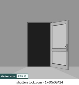 Opened door icon. Vector illustration in a flat design, isolated with background.