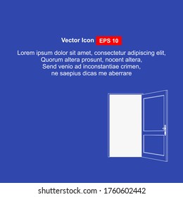 Opened door icon. Vector illustration in a flat design, isolated with background.