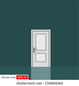 Opened door icon. Vector illustration in a flat design, isolated with background.