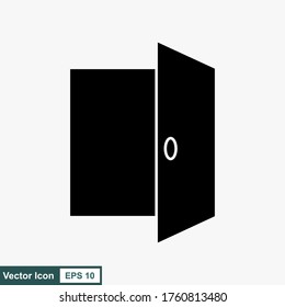 Opened door icon. Vector illustration in a flat design, isolated with background.