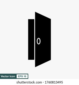 Opened door icon. Vector illustration in a flat design, isolated with background.