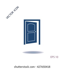Opened door icon, web design element
