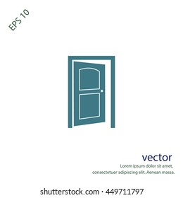 Opened door icon, web design element