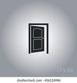 Opened door icon, web design element