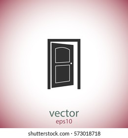 Opened door icon, web design element