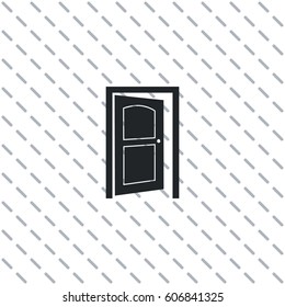 Opened door icon, web design element