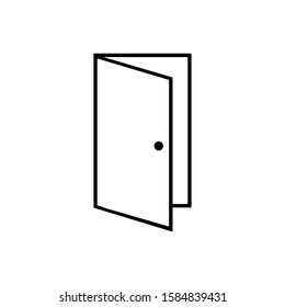 Opened door outline icon isolated. Symbol, logo illustration for mobile concept and web design.