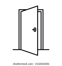 opened door outline style icon