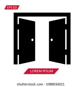 opened door symbol vector icon