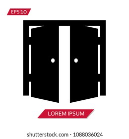 opened door symbol vector icon