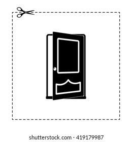 opened door vector icon