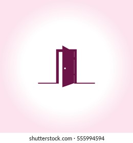 Opened Door Vector Icon.