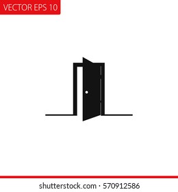 Opened Door Vector Icon.