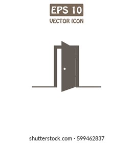 Opened Door Vector Icon.  