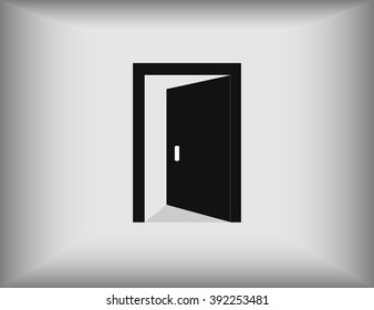 Opened door, vector illustration