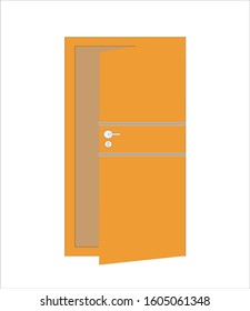 Opened door, vector illustration. with shape tools 