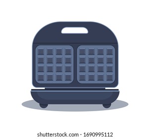 Opened Electronic Waffle maker. Sample model for Kitchen appliance. Vector Illustration isolated on white background.