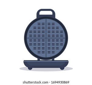 Opened Electronic Waffle maker. Sample model for Kitchen appliance. Vector Illustration isolated on white background.