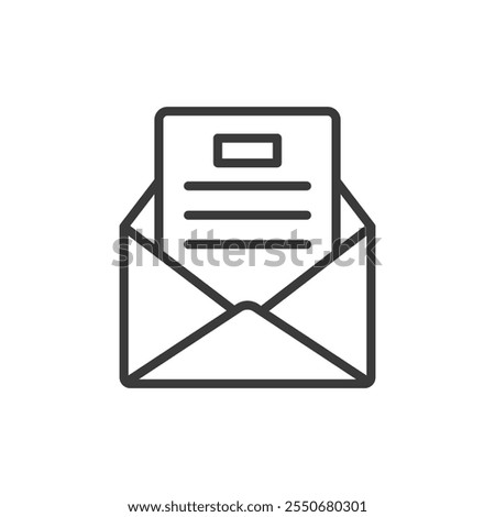 Opened email, icon in line design. Opened, email, message, read, inbox, communication, digital on white background vector. Opened email editable stroke icon