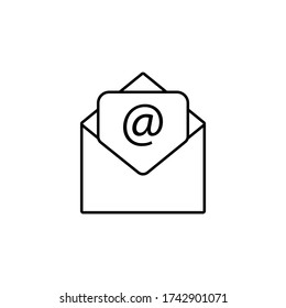 Opened Email icon line vector. Letter icon symbol on eps 10
