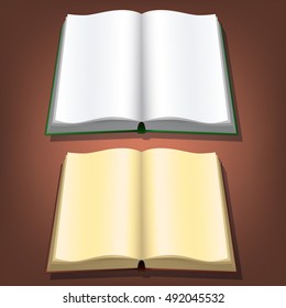Opened empty book