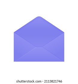 Sobre abierto. Icono de sobre para correo, invitación, correo electrónico, correo postal, web, diseño de buzón. Ilustración vectorial en estilo plano aislado en fondo blanco