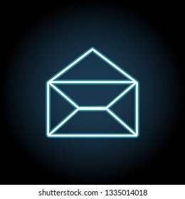 Opened envelope icon in neon style. Simple thin line, outline vector of web, minimalistic icons for UI and UX, website or mobile application